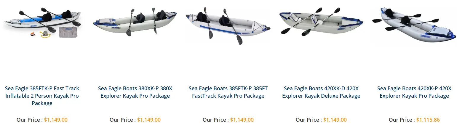 Different types of kanoe kayak
