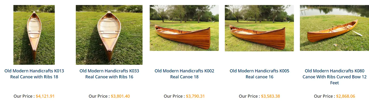 Wooden canoes