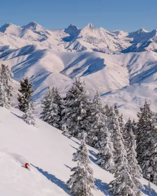 The stoke is high in Idaho as 2021-2022 ski season nears : Gabe Schroeder explores Sunrise Bowl's pow in Sun Valley's new Sunrise terrain pod last winter. For the second consecutive year, SKI Magazine named Sun Valley the top ski resort in North America in its 2021/22 Annual Ski Resort Awards and Reader's Poll. The Sunrise expansion -- which added 380 acres of expert backcountry-style terrain, boosted Sun Valley's skiable acres by nearly 20 percent, and replaced the resort's oldest lift (Cold Springs #4) with a high-speed detachable quad (Broadway) -- is credited with helping secure the accolade for this season, too. And thanks to its Bald Mountain Stewardship Project to improve forest health and reduce fire risk, Sun Valley will open up new terrain for glade skiing this winter that has previously been inaccessible due to the amount of standing dead and downed trees. (Photo courtesy of Sun Valley Resort)