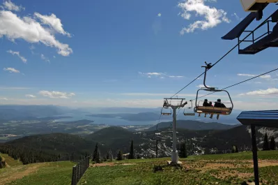 Ski Idaho This Summer: 60 percent of Idaho ski areas offer summer mountain biking adventures : Scenic chairlift rides on Schweitzer's Great Escape Quad include breathtaking views of Lake Pend Oreille, Idaho's largest body of water and the 38th largest lake in the U.S.