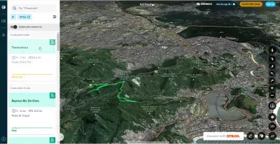 Mobile Apps For Backpackers: What Are The Best Digital Maps? : Trails selection around Rio De Janeiro on FATMAP website